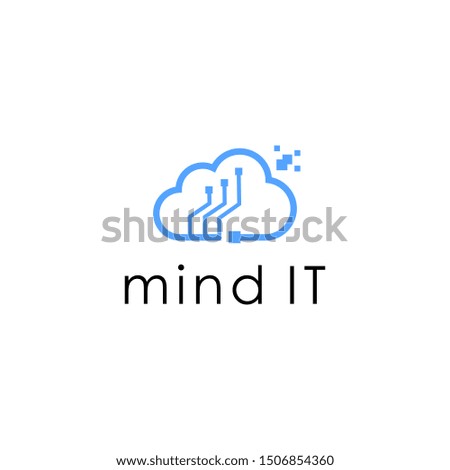 modern cloud and IT concept logo design illustration