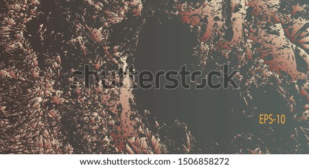 Designer decorative cover. Vector graphics. Creative vector background for banner and flyer. Abstract vintage background. Spotted textured background. Spots and blots. Obsolete surface
