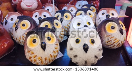 Is a picture of an owl toy that is arranged perfectly