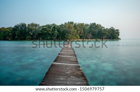 Island dock at Kotok Island, Thousand Island Jakarta, Indonesia. Hope all of you enjoy this picture.  