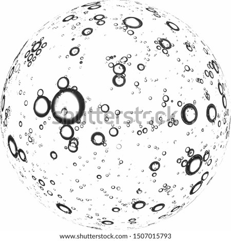 Spherical abstraction of a planet on a white background                               