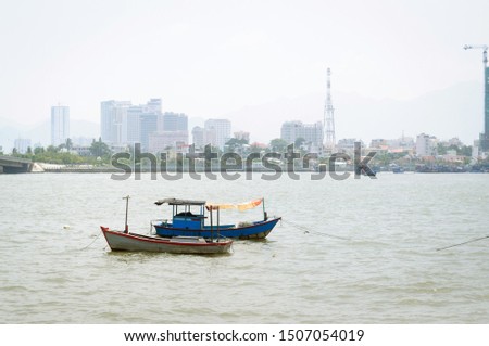 Old fishing boats on Kai river, Nha Trang.
