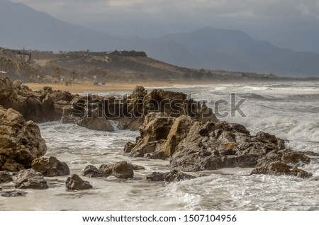 Shore rocks of the Crete island 