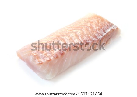 Raw Fillet On Cod Isolated On White