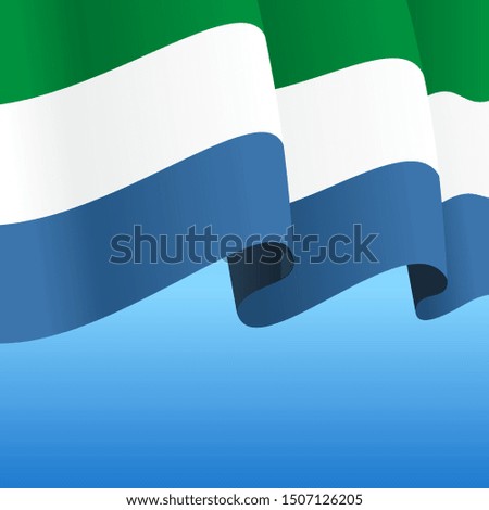 Sierra Leone flag wavy abstract background. Vector illustration.
