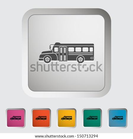 School bus flat icon. Vector illustration.