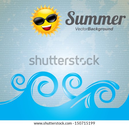 summer design over blue background vector illustration 