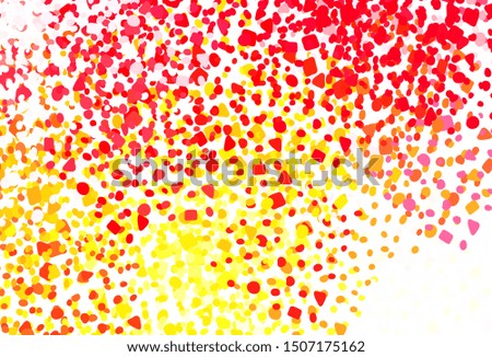 Light Red, Yellow vector background with abstract shapes. Illustration with colorful gradient shapes in abstract style. Elegant design for wallpapers.