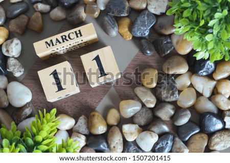 March month, Appointment design in natural concept, Date 11.