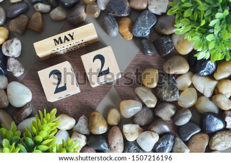 May month, Appointment design in natural concept, Date 22.