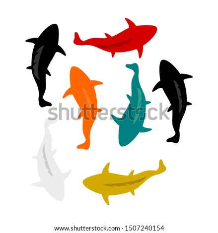 Colorful fish on a white background, vector illustration