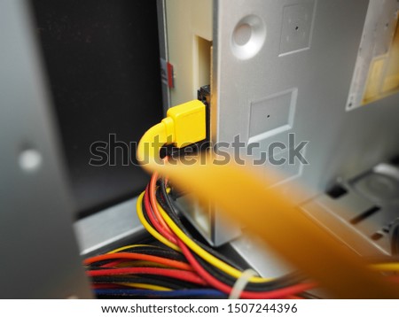 USB cable and LAN cable ready connect to harddisk