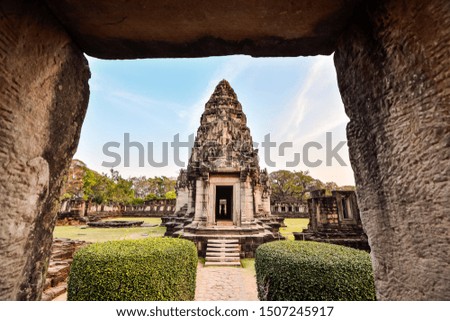 Beautiful photo picture of phimai thai ruins taken in thailand, Southeast Asia