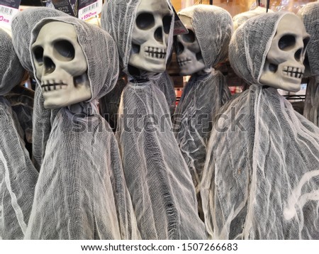 Halloween spooky skeleton costumes background