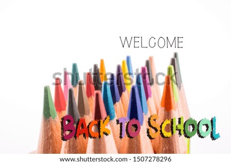 Back to school wording as education, teaching and learning concept