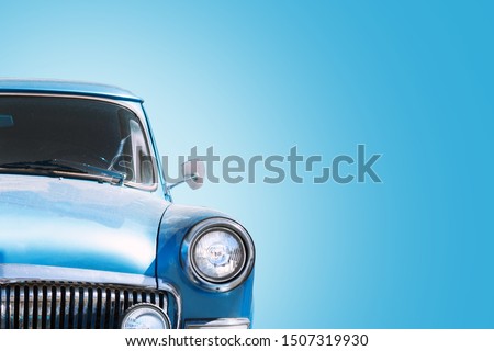 Vintage Russian blue Car, Sedan Royalty-Free Stock Photo #1507319930