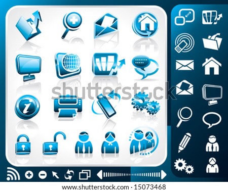 Icon set of internet, vector illustration layers file.