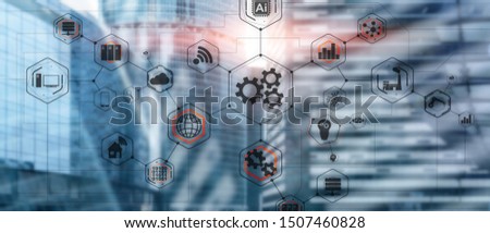 Business background skyline cityscape city abstract background investment trading concept.