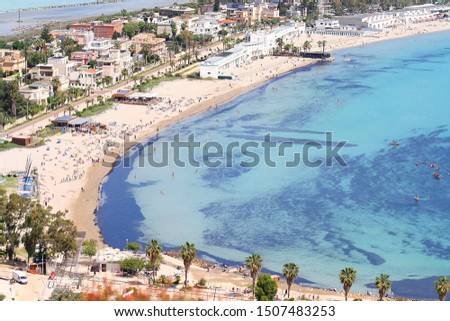 Poetto beach in Cagliari, Sardinia, Italy Royalty-Free Stock Photo #1507483253