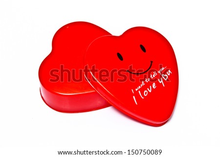 Tell love whit red heart symbol