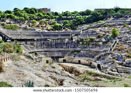 Roman amphitheater in Cagliari, Sardinia, Italy Royalty-Free Stock Photo #1507505696