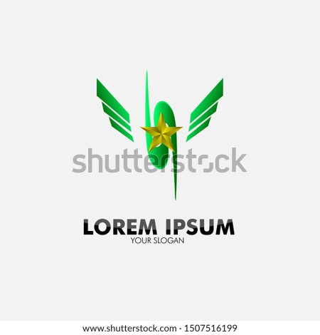 wind and wings logo icon for business company