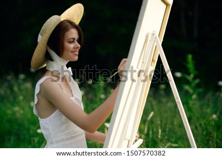woman drawing young paint brush idea artist