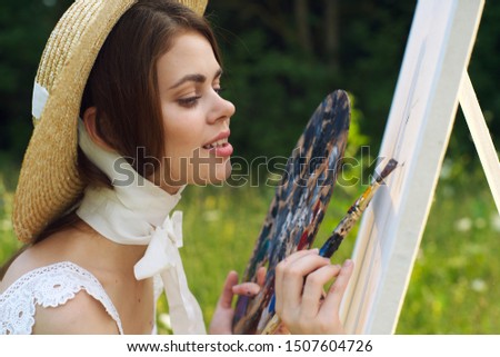 woman painting beauty paint model artist