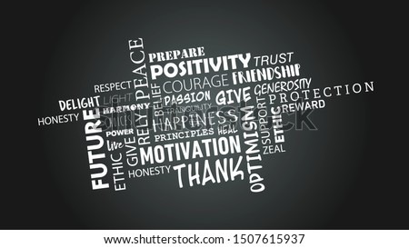 MOTIVATIONAL POSITIVE WORD CLOUD OVER GREY BACKGROUND
 Royalty-Free Stock Photo #1507615937