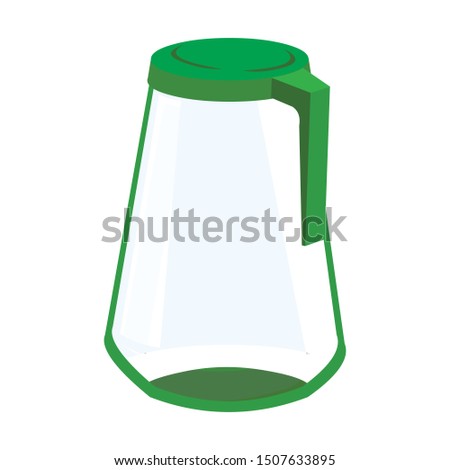 Green Water Jug - Cartoon Vector Image