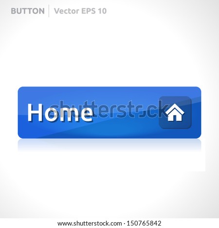 Home button template | vector design | business banner with symbol icon | website element | blue