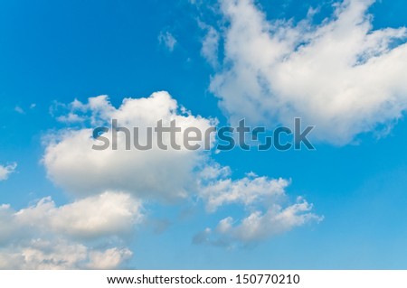 The blue sky on the cloud