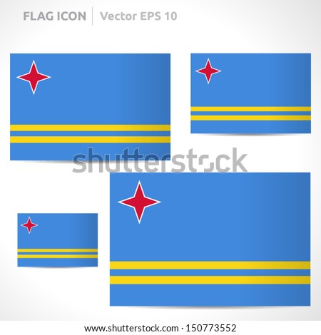 Aruba flag template | vector symbol design | color blue red and yellow | icon set