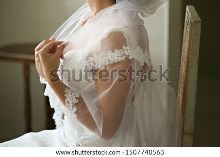 Woman with white bridal gown 
