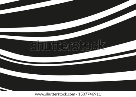Abstract black and white background with wavy lines. Vector illustration

