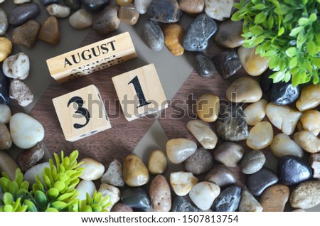 August month, Appointment design in natural concept, Date 31.