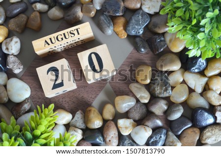 August month, Appointment design in natural concept, Date 20.