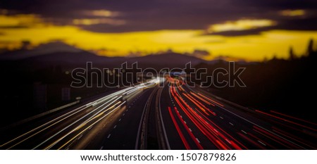 light trace from highway traffic 