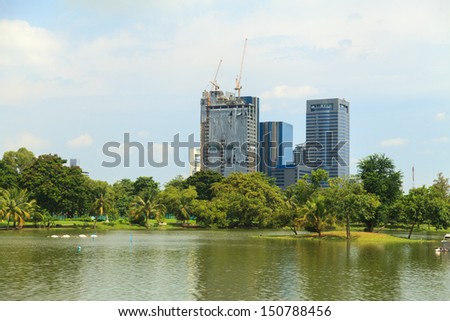 Park with building background