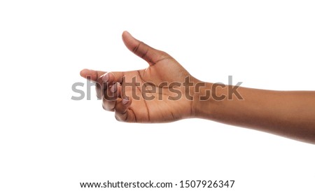 Helping hand. Black female extending arm to give or ask for support and care, panorama with copy space Royalty-Free Stock Photo #1507926347