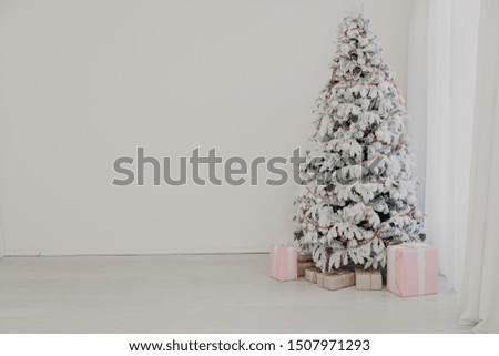 Christmas tree snow gifts new year holiday