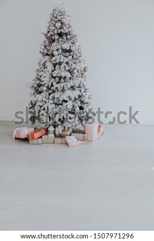 Christmas tree snow gifts new year holiday