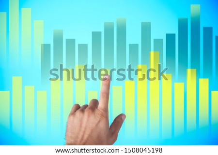 man touching growth network in the screen