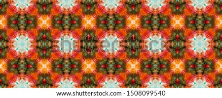 Majestic Floral Tile. Mexican Mosaic Design. Mottled Floral Border. Colorful Seamless  Decorative Art Image. Bohemian Border Rug. Mexican Mosaic Design.
