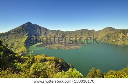 Jari Baru Mount inside Mount of Rinjani, Lombok, Indonesia.