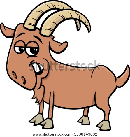Cartoon Illustration of Funny Goat Farm Comic Animal Character Royalty-Free Stock Photo #1508143082