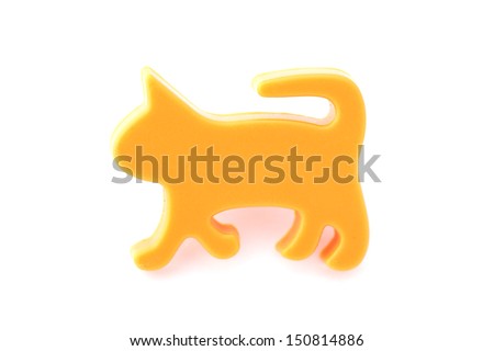 Orange cat toy isolated on white background