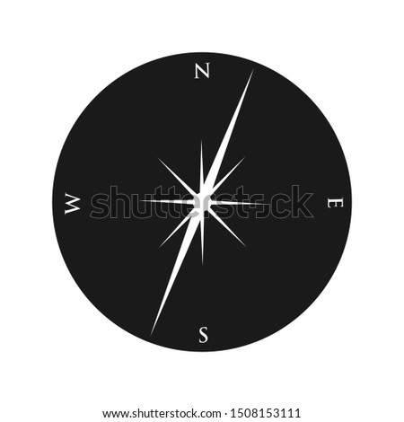 compass solid filled icon vector