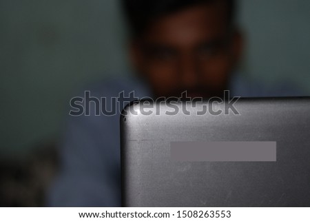 Laptop and Computer Typing work Full HD picture and stock photos for thumbnail of any website hand typewriter by a boy of laptops and computer technology realated photo