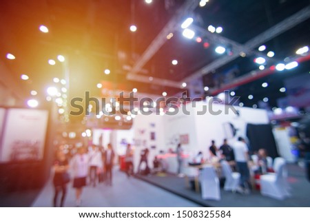 Abstract blur Expo,Large room for the event,Hall,trade show expo background,Exhibition	 Royalty-Free Stock Photo #1508325584